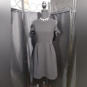 Club Monaco Cold Shoulder Black Dress with Ruffle Sleeves Women's Size 2 Party